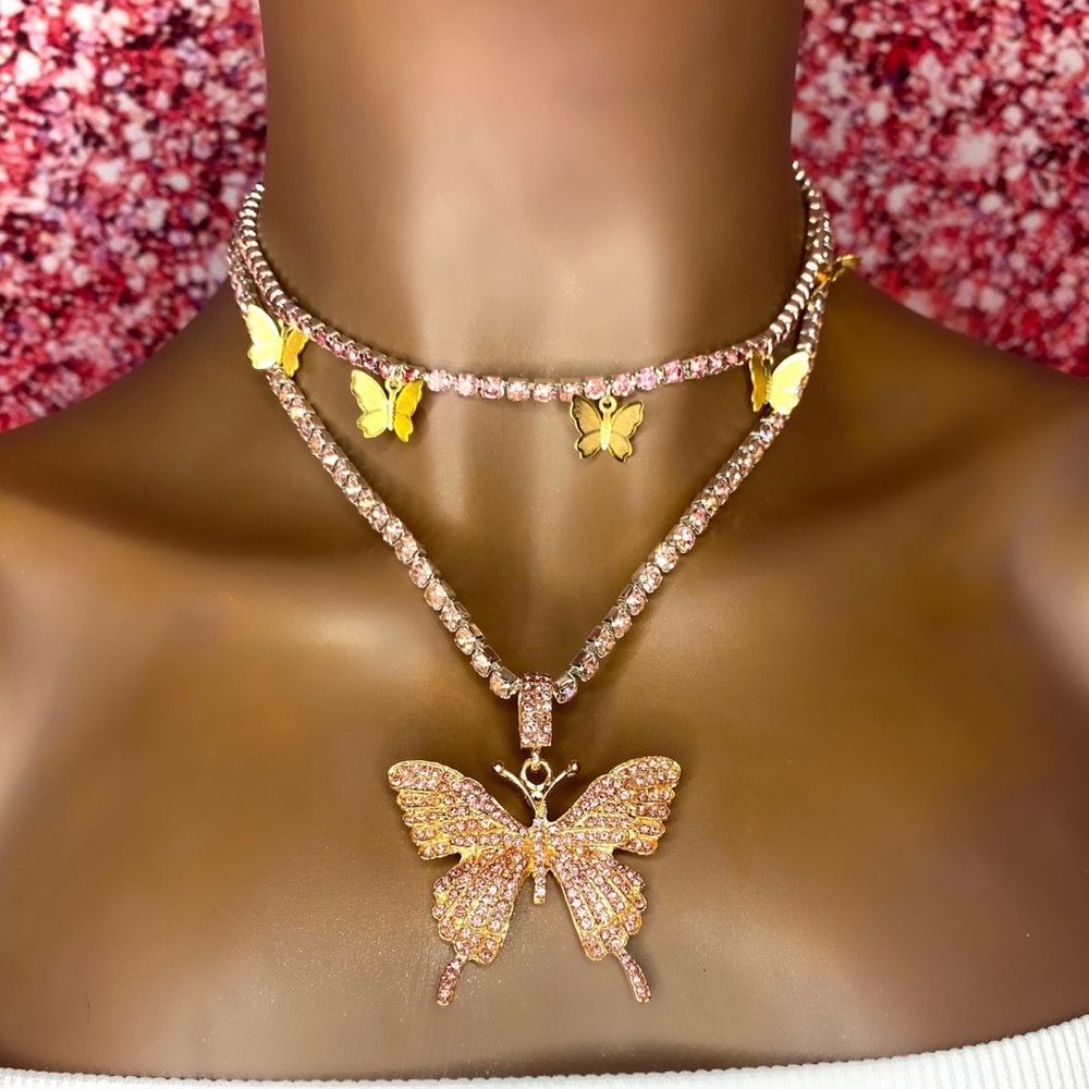 Butterfly pendant set
